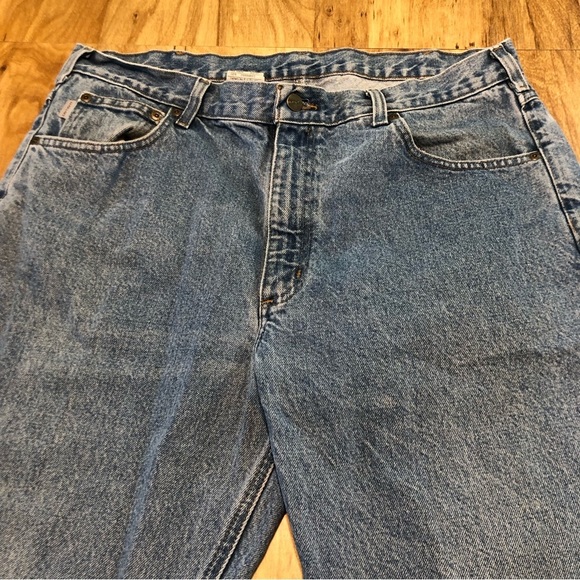 Carhartt Mens Relaxed Fit Blue Denim Work Pants Jeans 38x32 - Picture 6 of 11